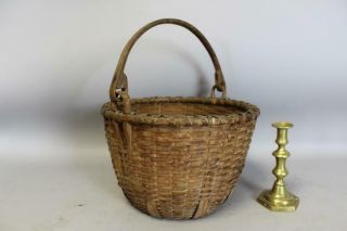 Very Rare Large 19th C Swing Handle Basket In The Best Grungy Surface