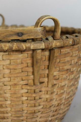 VERY RARE LARGE 19TH C SWING HANDLE BASKET IN THE BEST GRUNGY SURFACE 7