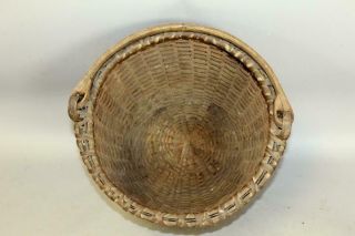 VERY RARE LARGE 19TH C SWING HANDLE BASKET IN THE BEST GRUNGY SURFACE 8