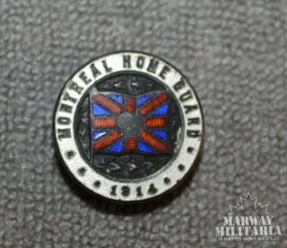 Ww1 Cef 1914 Montreal Home Guard Members Pin Sterling (inv17684)