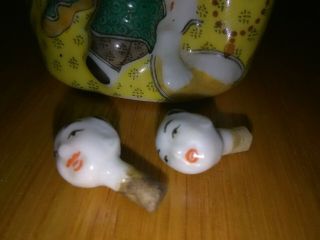 Chinese Ancient Enamel Porcelain Happy Buddha Five Children Snuff Bottle Mark 8