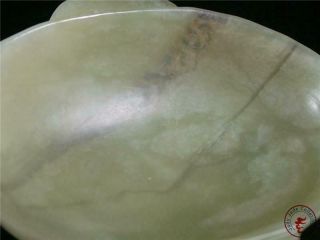 Fine Old Chinese Celadon Nephrite Jade Brush Washer Bowl Wine Cup DRAGONS CARVED 8