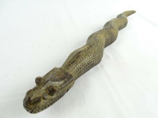 Quality Old Ethnographic Papua Guinea Zoomorphic Snake Carving Png C1950s