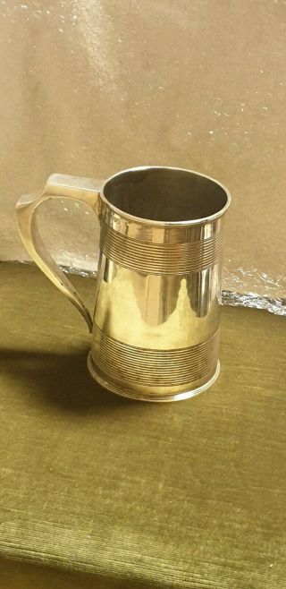 George Iii Solid Silver Pint Tankard London 1809 - Samuel Hill - Maker