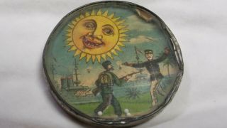ANTIQUE Vintage WAR TIME Dexterity Puzzle Game Toy - SUN ' S EYES MOVE - Mirrored 2