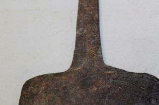 A RARE 17TH C PILGRIM PERIOD ENGLAND WROUGHT IRON SPATULA IN OLD SURFACE 4