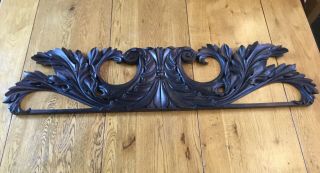 Antique French Carved Wooden Pediment In Two Halves Architectural Salvage