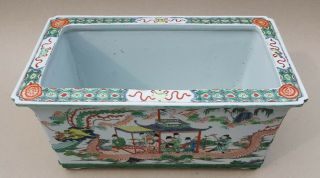 PERFECT 19TH C QING ANTIQUE CHINESE PORCELAIN FAMILLE VERTE JARDINIERE / PLANTER 5