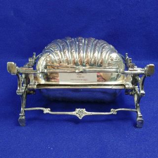 Victorian Biscuit Bun Warmer Cookie Box Antique English Silver Plate Over Copper 10