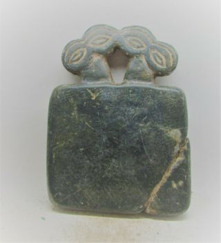 V.  F Circa 6000bce Ancient Syro - Tell Brak Stone Carved All Seeing Eye Idol