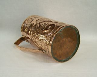 C1900 LARGE ANTIQUE YATTENDON GUILD ARTS & CRAFTS ART NOUVEAU COPPER TANKARD vgc 10