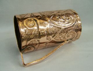 C1900 LARGE ANTIQUE YATTENDON GUILD ARTS & CRAFTS ART NOUVEAU COPPER TANKARD vgc 5