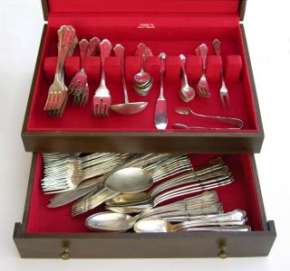 German.  800 Silver Complete Flatware Service Set For 12 Persons 155pc.  278.  6 Oz.