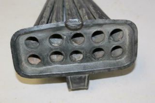 19TH C ENGLAND TIN 10 TUBE HANGING CANDLE MOLD IN OLD BLACK PAINT 6