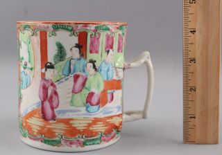 Antique Early - 19thc Chinese Export Porcelain Rose Medallion Mandarin Mug
