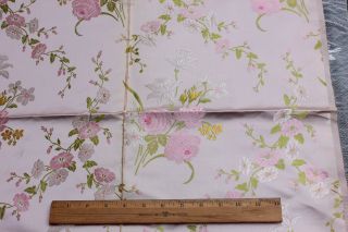 Antique French Lyon Silk Manufacturers Pink Rose Sample Fabric Jacquard c1840 - 60 4