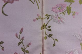 Antique French Lyon Silk Manufacturers Pink Rose Sample Fabric Jacquard c1840 - 60 6
