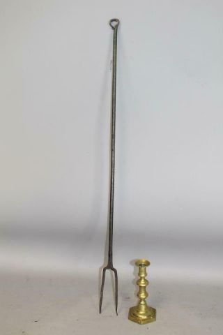 A Early 18th C Pennsylvania Wrought Iron Long Handle Roasting Fork