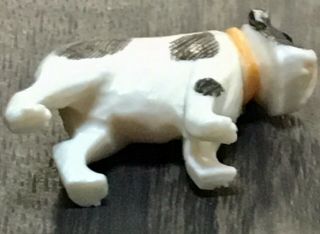 Antique Netsuke Bulldog Dog Hand Carved Painted Bone Japanese Figurine VGC 1.  5” 5