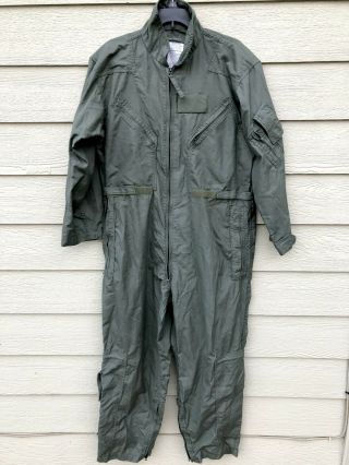 Us Air Force Usaf Nomex Fire Resistant Flight Suit Green Cwu - 27/p - 46s
