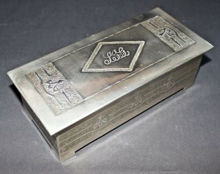 Glasgow School Arts And Crafts Silver Plated Brass Jewellery Box M Gilmour