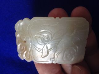 Chinese Qing Dynasty 19th Century Antique celadon Jade Plaque 10