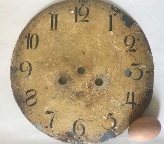 Antique Round Painted Sheet Iron Clock Face Dated 1840