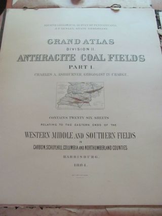 1884 Second Geological Survey of Pennsylvania Grand Atlas Div 2 Anthracite Coal 3
