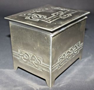 GLASGOW SCHOOL ARTS AND CRAFTS SILVER PLATED BRASS JEWELLERY CASKET M GILMOUR 6