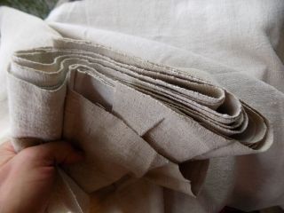 Antique Homespun Flax Linen Fabric 19thc White/light Beige 7,  6x0,  58m Great Cond.