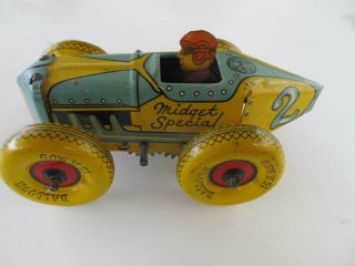 Marx Wind - Up Midget Special Tin Toy Race Car & Driver