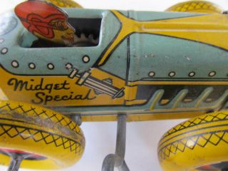 Marx Wind - up Midget Special Tin Toy Race Car & Driver 7