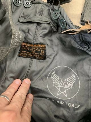 Vintage 50 ' s USAF Air Force Type A - 11D Flight Trousers Pants Suspenders Sz 34 4