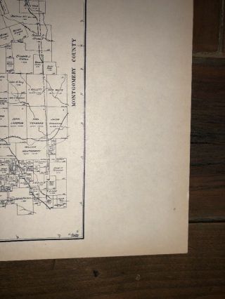 1922 GRIMES COUNTY TEXAS MAP LAND OFFICE AUSTIN BLUE LINE ANTIQUE VINTAGE 5