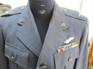 U.  S.  Air Force Blue Wool Officer ' s Jacket with COL Insignia,  Ribbons & Flight Su 2