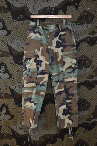Us Army M81 Woodland Bdu Camo Uniform Pants,  Size Small Xshort