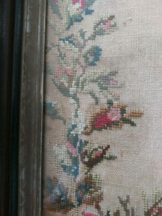 Antique c.  1846 SAMPLER MARY WALSH AGLISH LG.  ROSES POEM CHILDS PETITION 10