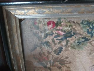 Antique c.  1846 SAMPLER MARY WALSH AGLISH LG.  ROSES POEM CHILDS PETITION 11