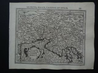 1608 Hondius Mercator Atlas Map Italy - Fruili - Istria - Croatia Forum Lulium