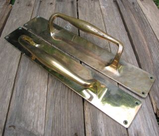 Old Large Reclaimed Brass Door Pull Handles 15 