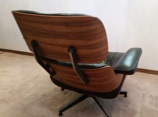 CHARLES EAMES HERMAN MILLER ROSEWOOD 78 BLK LEATHER CHAIR &OTTOMAN 3