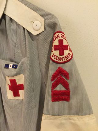 Red Cross Volunteer’s Dress With Pins 2