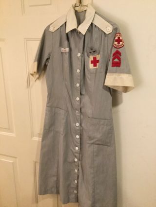 Red Cross Volunteer’s Dress With Pins 8