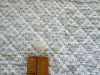 Antique Quilt Stripe With Saw Tooth Border Blue Pattern Creamy White 82 x 84 8