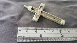 Very rare Post Medieval bronze/wood Crucifix.  A must.  L128s 3