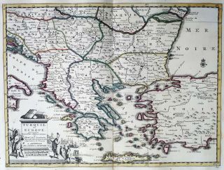 Greece Turkey 1735 Van Der Aa Covens & Mortier Colored Copper Engraved Map