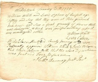 Revolutionary War Middletown Connecticut Poor Quality Of Flour Supply 1778
