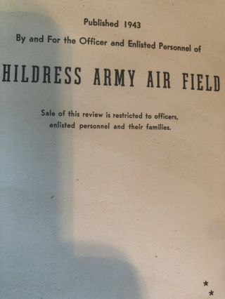 WWII 1943 Childress ARMY AIR Field Army Air Forces Training Command Book 5