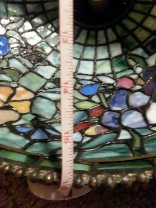 Antique Somers Stained Glass Deer Park N.  Y.  Tiffany Style light shade 11