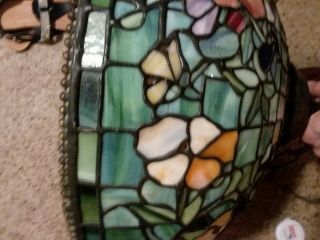 Antique Somers Stained Glass Deer Park N.  Y.  Tiffany Style light shade 8